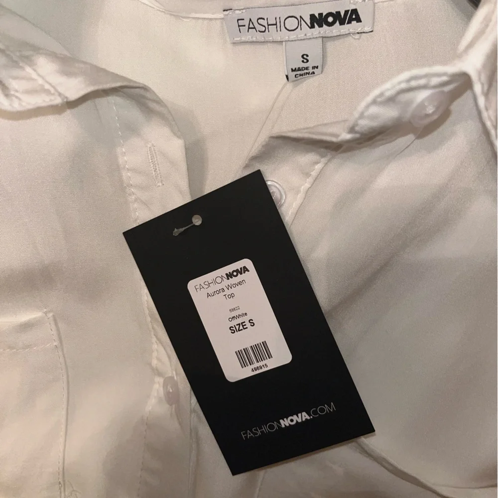 Fashion Nova Aurora Woven Top- Off white- size small *NEVER WORN* - Picture 12 of 12